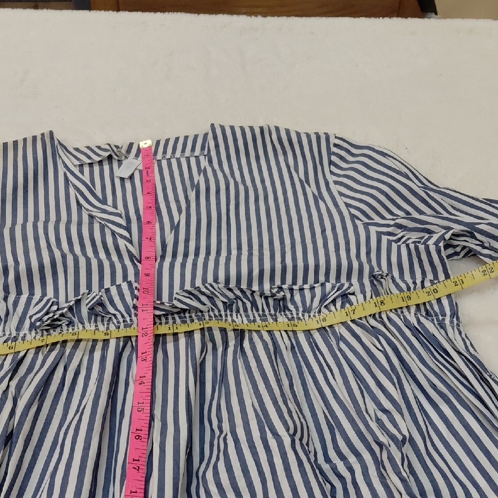 ASOS Blue and White Striped Midi Dress - Picture 5 of 14